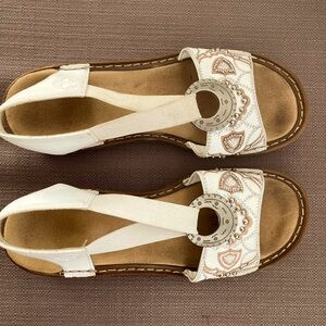 Reiker white embellished sandals size 39.